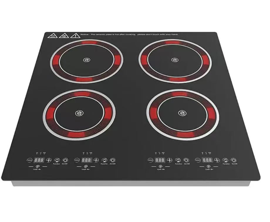 H04cc7b68e51a49308cc1a6016bbdccbfj Commercial 4-Burner Electric Ceramic Cooktop with Touch Control