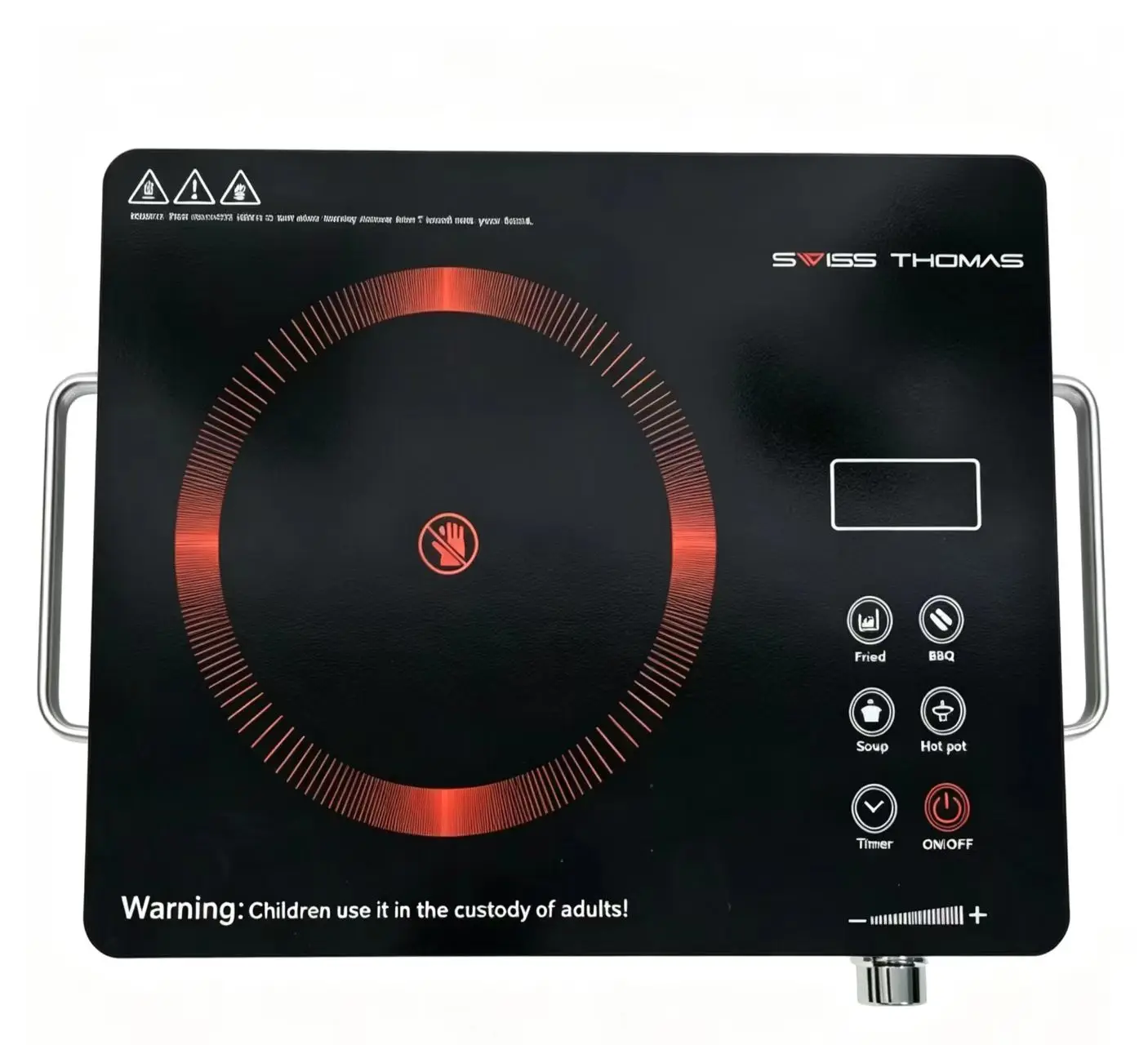 H0b61711666db4349a4cc23aa80c375afe CJA Portable Electric Ceramic Cooktop with Touch and Knob Controls