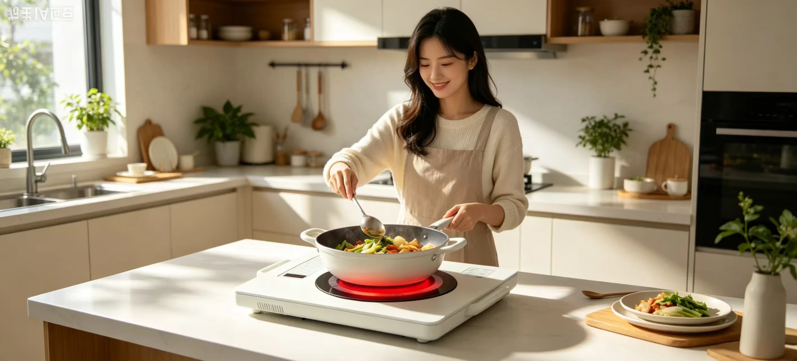 H5c45ef836faf416c81ae5ea94f955536A CJA 2200W Portable Electric Ceramic Hob with Touch Control