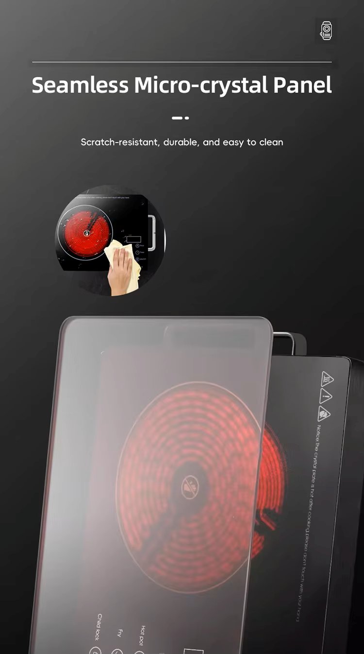 Hb19e20d0584347cfb0ebfb7c83528c05E CJA Portable Electric Ceramic Cooktop with Touch and Knob Controls