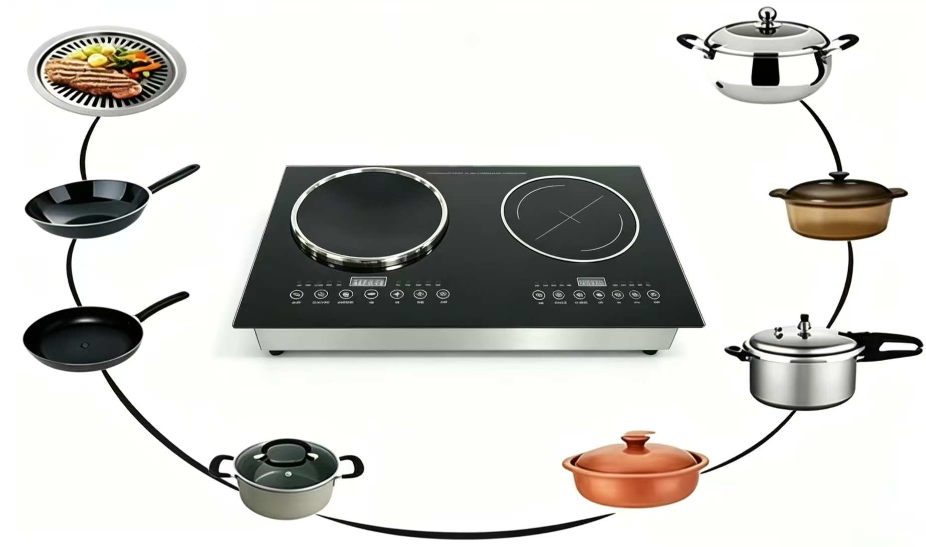 Hbb13f4c05c874a9181a1ed5c8110c0434 Built-in Double Burner Electric Induction Cooktop With Touch Control